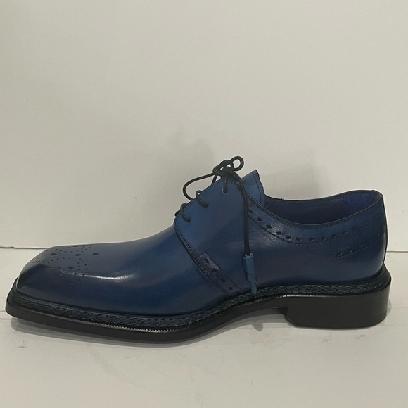 Emilio Franco shoes navy Oxford leather calf /leather sole - Picture 2 of 5